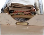 Antique Wood File Box shabby chic white