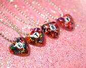 Personalized with Your Initial or Letter ...Original Mini Sugarlove Sprinkles Heart Keepsake Necklace by isewcute