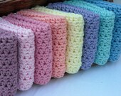 Washcloths Crochet Cotton Handmade Set of 2 You Choose the Colors Mauve Pink Peach Blue Green Purple Yellow