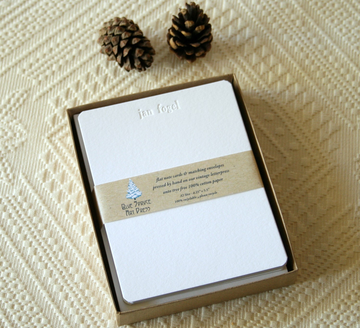 Cheltenham Signature Collection - Personalized Letterpress A2 Note Cards - Boxed Set of 24