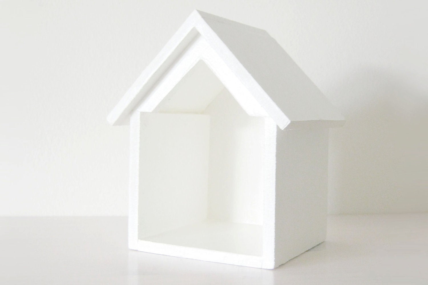 White display unit for small ornament Mini Mouse House painted wooden wall mount house for a small ornament  - READY TO SHIP