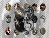 Gothic Art Collage Sheet 30x40mm oval fine art romantic tragedy gothic romance love and death printable digital collage sheet