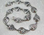 Beautiful Organic Vintage Sterling Swirls Sea Shells Necklace Signed Danecraft