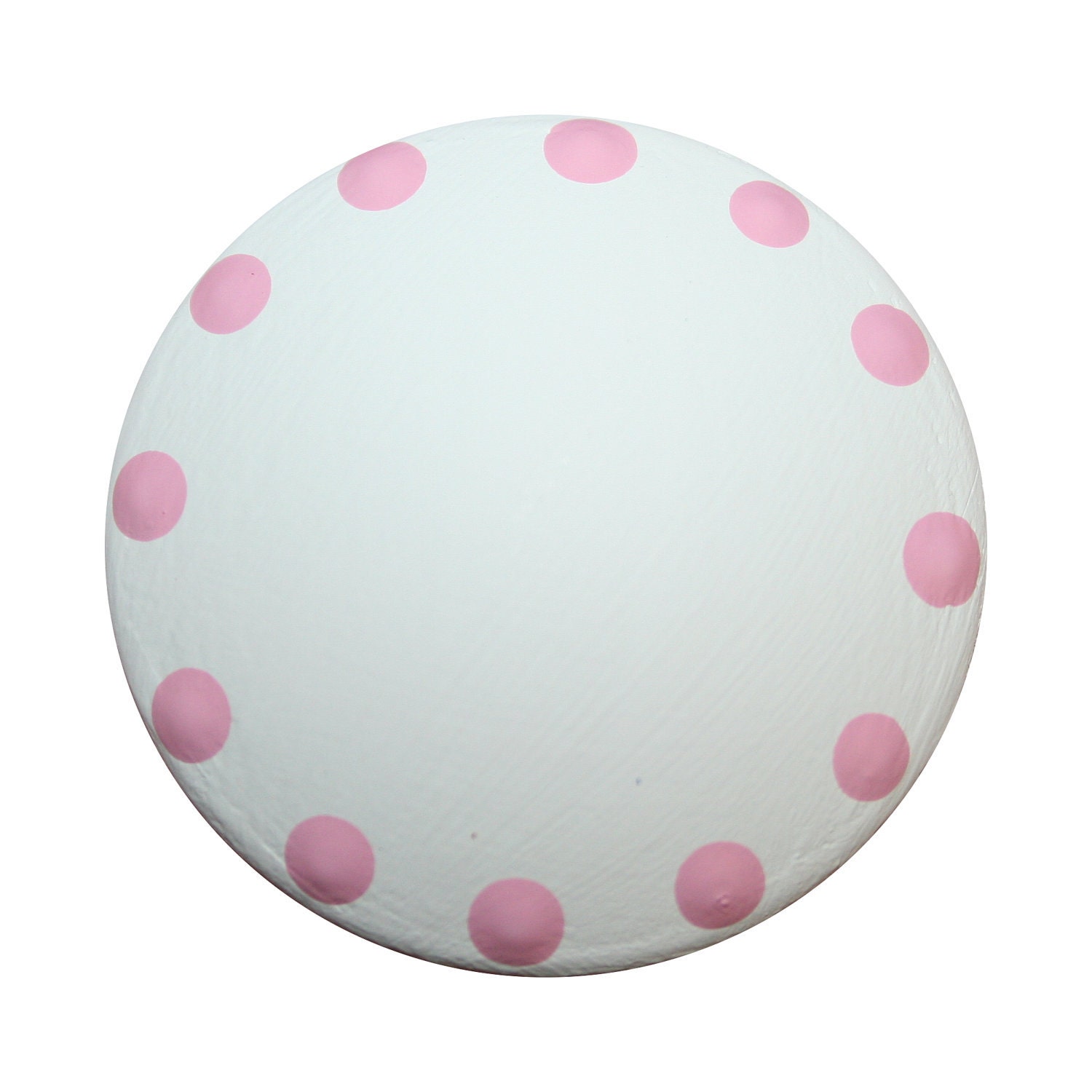 White With Pink Outter Polka Dot Knobs-Matching Light Switch Cover Available