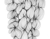 Doodle Puff 8x10 Abstract Fine Art Print of Original Pen and Ink Drawing