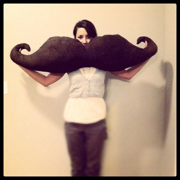 Mustache Body Pillow - Suede