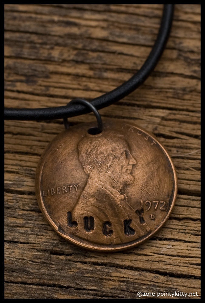 Lucky Penny - sterling silver and copper hand-hammered pendant necklace
