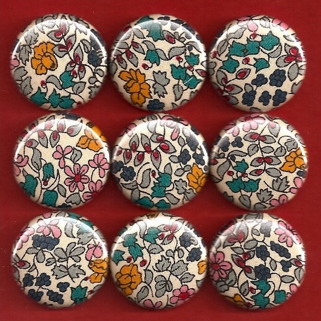 One Inch Magnet Set - Liberty of London Fabric Flowers