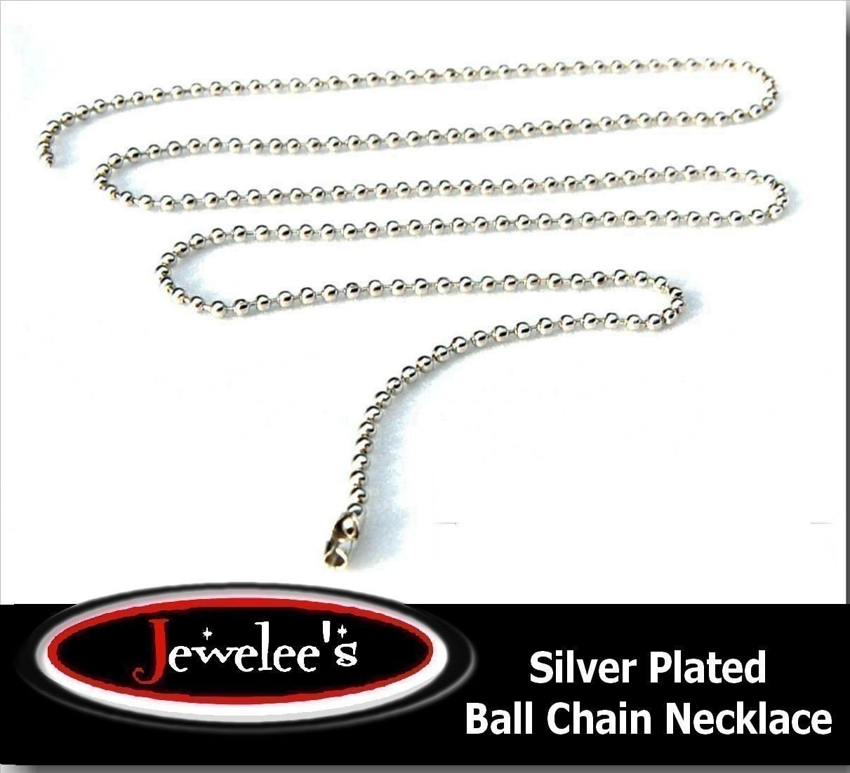 25 Ball Chain Necklaces Silver over STEEL