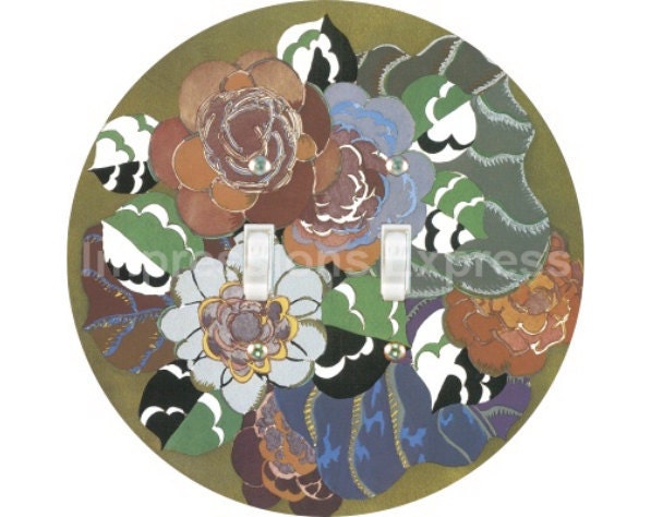 Floral Art Deco Art Nouveau Double Toggle Switch Plate Cover