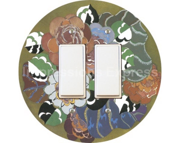 Floral Art Deco Art Nouveau Decora Double Rocker Switch Plate Cover