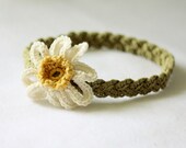 Crochet PATTERN (pdf file) - Daisy Braided Headband (sizes - baby to adult)