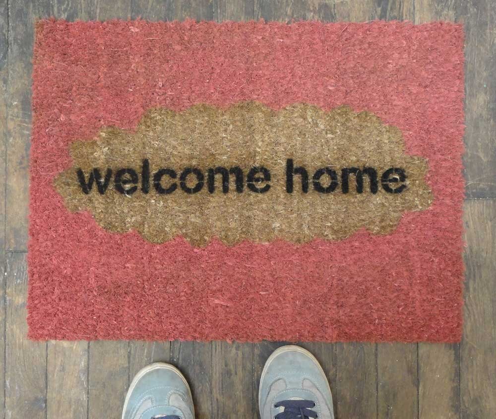 welcome home one color doormat