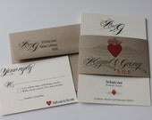 The Abigail Wedding Invitation Suite Made with Recycled Papers, 50 Sets