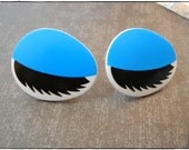36mm x 30mm Blue White and Black Puppet eye for Plush Stuffed Animals 10 Pieces