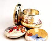 Floral Ring - Hammered Silver Interchangeable Mini Ring Set by Polarity