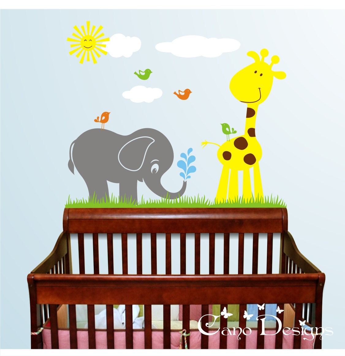 Cute Animals Vinyl Wall Decal, Playroom, nursery, kids room, removable decals stickers
