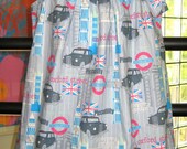 London England Vacation Cotton Sundress, Girls Size 10