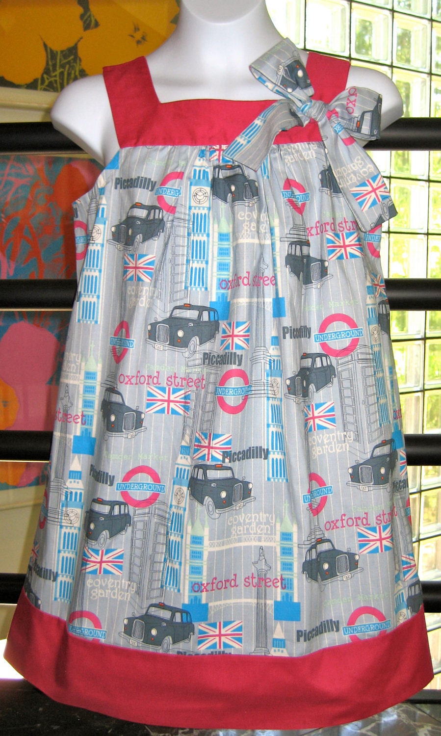 London England Vacation Cotton Sundress, Girls Size 14