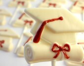 12 "You did it" Cap and Diploma White Chocolate Lollipops