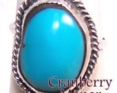 Vintage Blue Stone & Silver Southwesten Ring Sz 6.25
