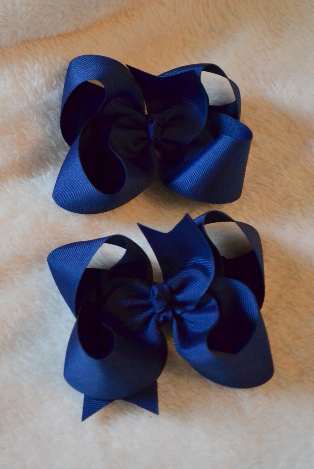 Light Navy  Pigytail Set ----- 4inch Bows