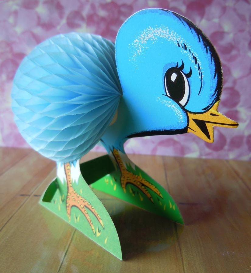 Vintage Bluebird Beistle Honeycomb Table Decoration