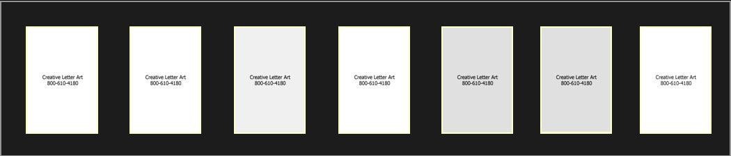 7 opening Black Mats 2pack- hold 4x6 Alphabet Photographs for name art, Wedding gift or word art.