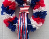 4th of July Patriotic Wreath with Star
