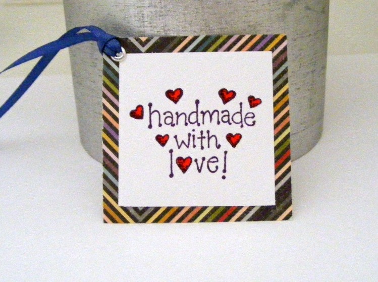 Striped Handmade With Love Gift Tags