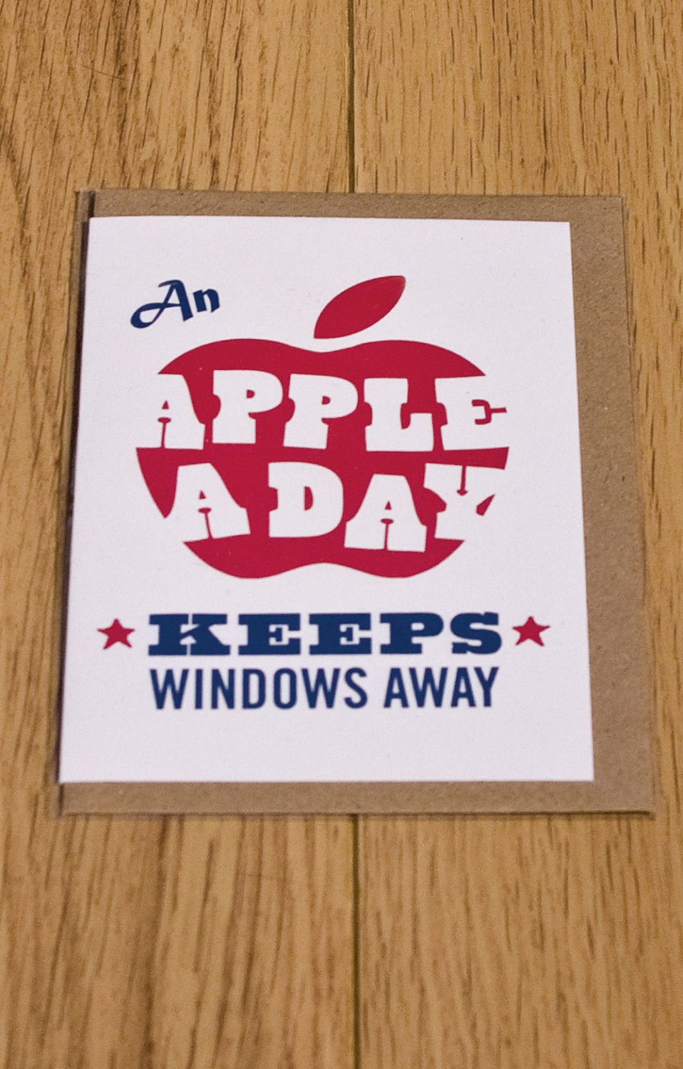 An Apple a day keeps Windows away card