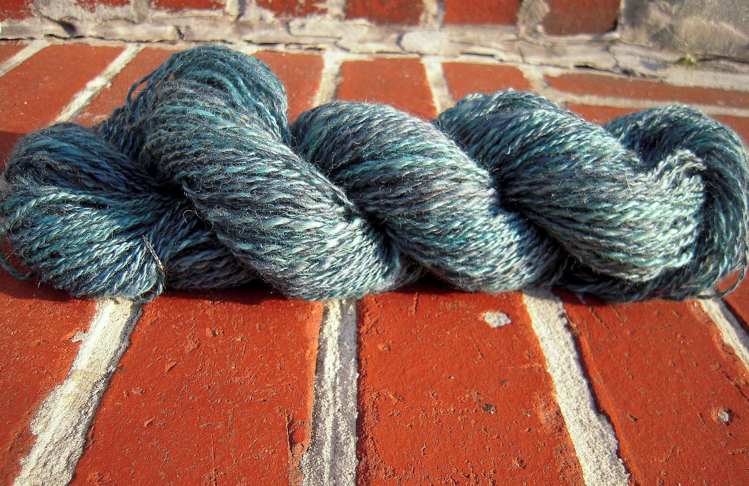 Hand dyed BFL worsted in Mediterranean colorway 153 yards