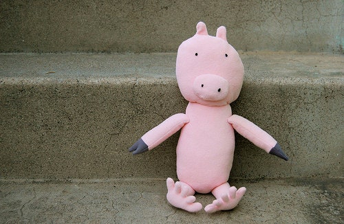 Plush Art Piggy Had Toes (children's drawings)