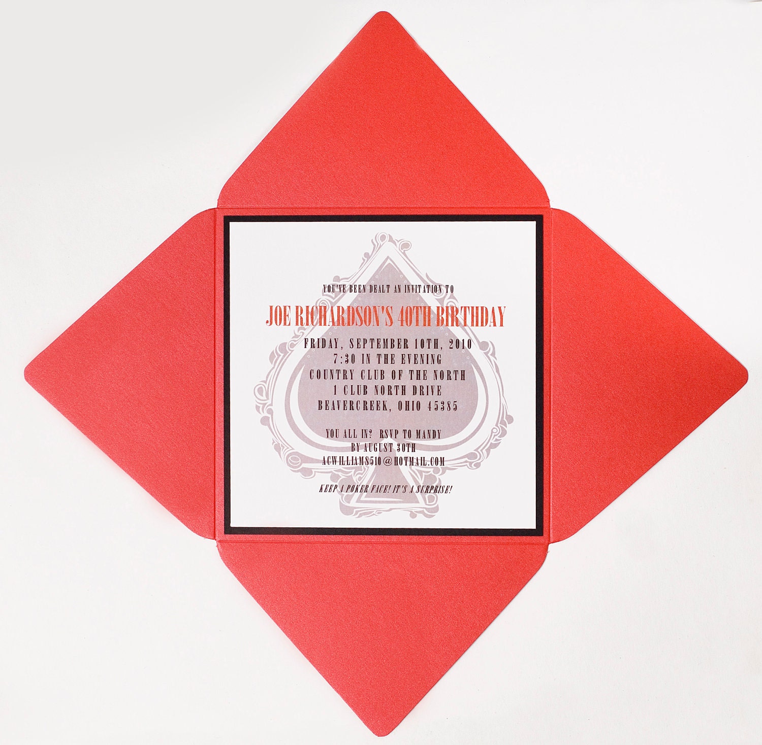 Luxury, Poker Face Layered Invitation--Ace of Spades Casino