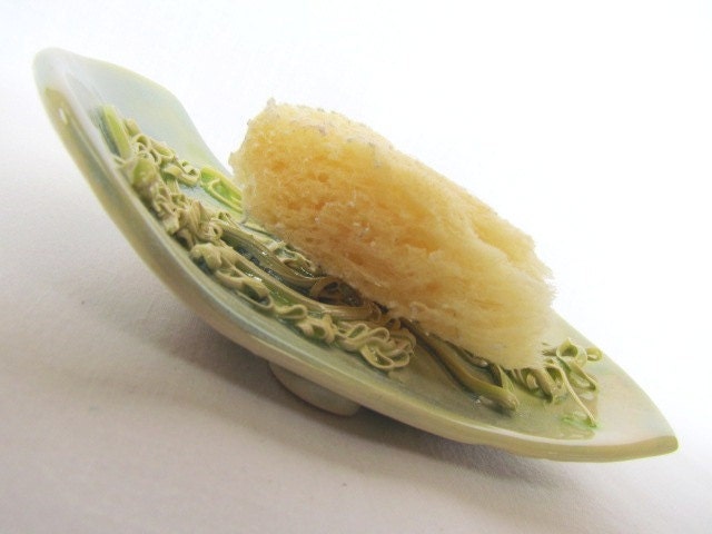 Soap Dish Sponge Dish Seafoam Green