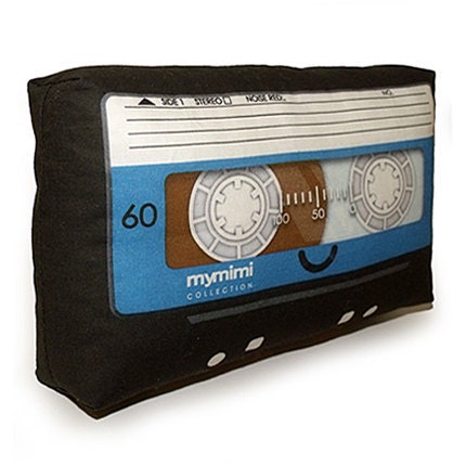 Mini Pillow - Black Cassette