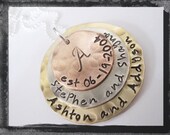 Hammered and Textured Stacked Mixed Metal Pendant Family Names