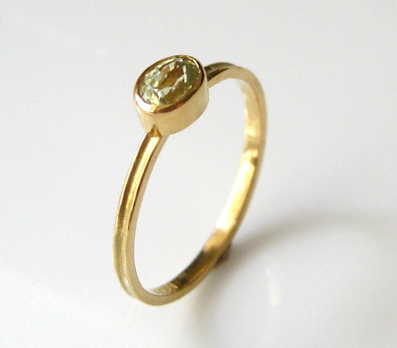 Green Sapphire Skinny Ring 18k Gold