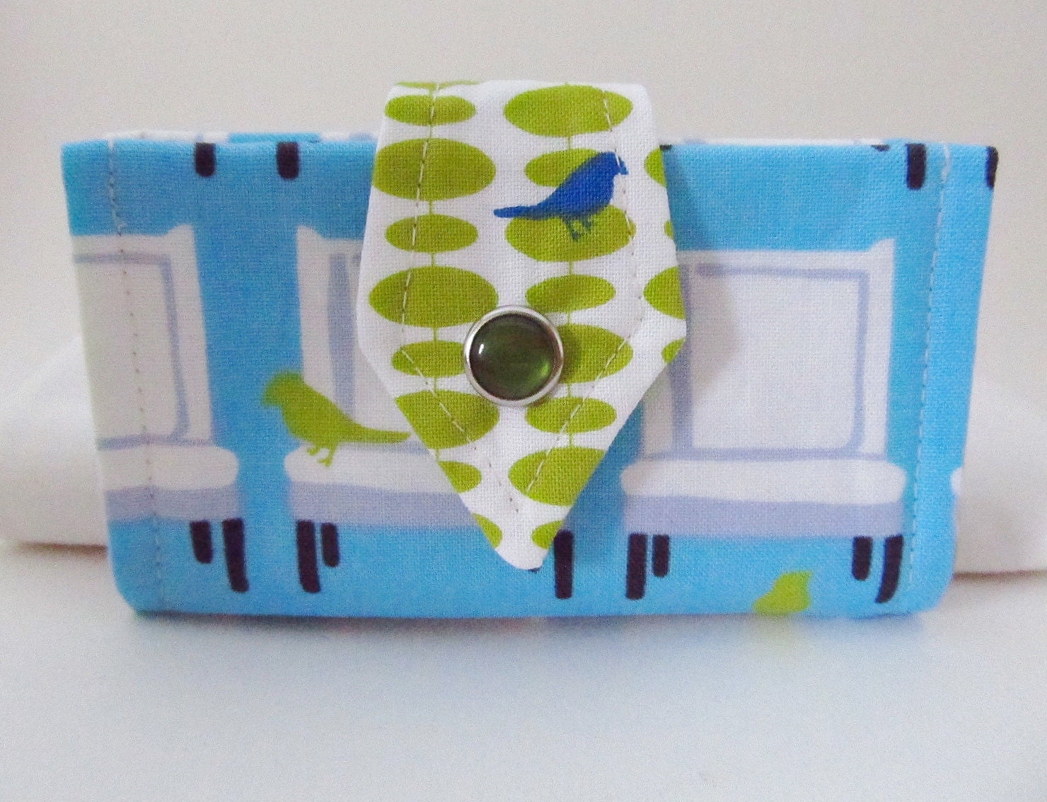 Small Card Wallet Organizer Handmade  Wing Back