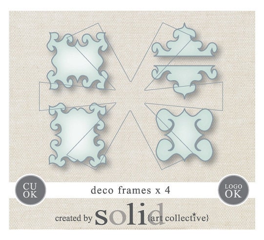 ALL ORIGINAL Deco Frames x 4 Vector Set - CU ok, Logo ok, Merchandising ok