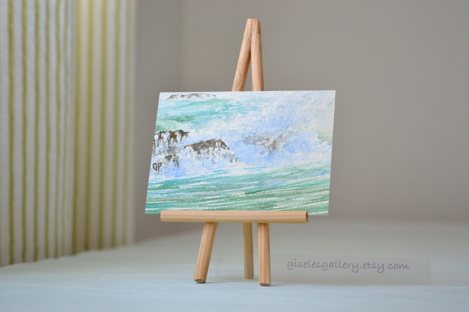 Original watercolor ACEO painting  - To the sea