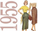 50s Slim Skirt Vintage Sewing Pattern 32 Hip Simplicity 1229 UNCUT