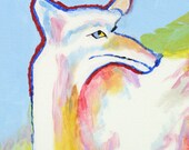 an abstract Coyote 11x 14 inch