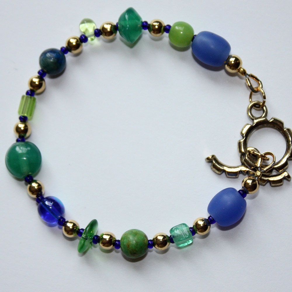Glass and Gold Bracelet
