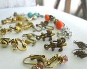 Vintage Screw Back, Clip On and Pierced Earring Bases or Studs for Your Crafting Pleasure