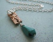 The Starfish Story Adoption or Volunteer Symbol Bronze And Sterling Silver Necklace With Turquoise