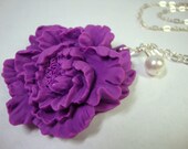 Purple Peony Necklace