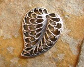 2 Trinity Brass Antique Silver Filigree Leaf Charms - LOW SHIPPING