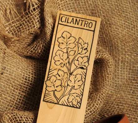 Hand-STAMPED Garden Marker for Cilantro