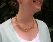 Handmade Pearl and Crystal Necklace and Earrings